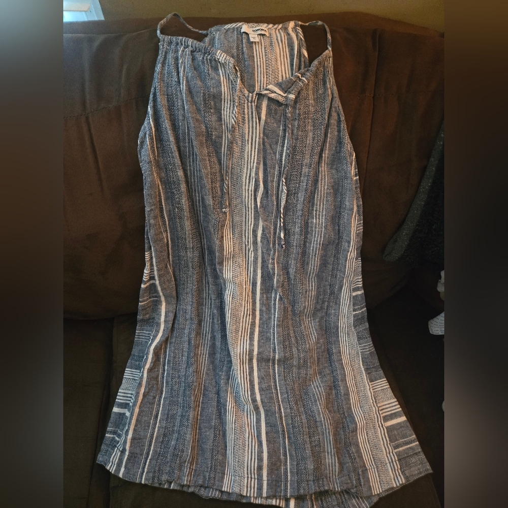 Sonoma Blue and White Striped Top